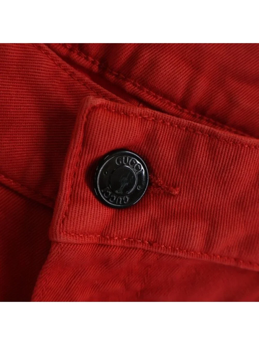 Gucci Denim Pants Leather Patch Logo Embroidery Stretch